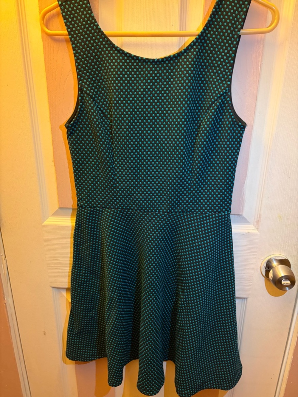 Retro Teal Polka Dot Skater Dress